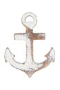 Weathered whitewash wood boat anchor