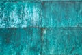 Weathered, oxidized copper wall structure