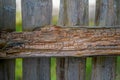 Weathered piece of wood on the wooden fences