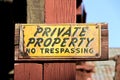 Weathered Private Property Sign Royalty Free Stock Photo