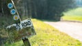 Weathered private road keep out sign in the countryside Royalty Free Stock Photo