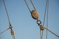 Weathered pulley and ropes