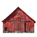 Weathered Red Barn with Double Doors and Small Window Royalty Free Stock Photo