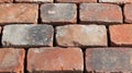 Weathered Red Bricks Pavement Close Up Texture Royalty Free Stock Photo