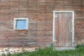 Weathered Red Door and Window Royalty Free Stock Photo