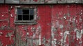 Rustic Red Barn Wall with Weathered Paint and Window Detail Royalty Free Stock Photo