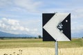 Weathered road sign