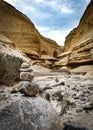Rock formations in the Canyon de los Perdidos. Nazca Desert, Ica, Peru Royalty Free Stock Photo