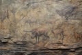 weathered rock surface with faded animal drawings