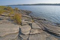 Weathered Rocks and Water on the Great Lakes Shore