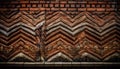 Weathered roof tiles on ancient brick building generated by AI