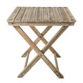 Rustic wooden folding table isolated on transparent background Royalty Free Stock Photo