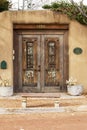 Weathered Southwest Wooden Entryway in Santa Fe, New Mexico