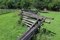 Weathered Split Rail Stacked Fence in Pasture