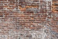 Weathered stained old brick wall background Royalty Free Stock Photo