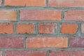 Weathered stained old red brick wall background. Close up Royalty Free Stock Photo