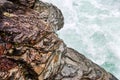 Weathered Stone Along a Fast Moving River in Glacier National Park Royalty Free Stock Photo