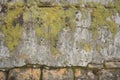 weathered stone wall with lichen Royalty Free Stock Photo