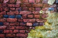 Weathered texture of stained old dark brown and red brick wall background Royalty Free Stock Photo