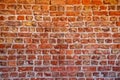 Weathered texture of stained old dark brown and red brick wall background, grungy rusty blocks of stone-work technology Royalty Free Stock Photo