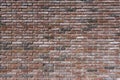 Weathered texture of stained old dark brown and red brick wall background, grungy rusty blocks of stone-work technology, colorful Royalty Free Stock Photo