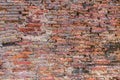 Weathered texture of stained old dark brown and red brick wall t Royalty Free Stock Photo
