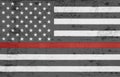 Weathered United States of America thin red line flag Royalty Free Stock Photo