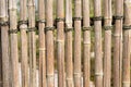 Weathered vintage bamboo fence patterned background