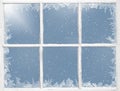 Weathered windowpane with frost Royalty Free Stock Photo