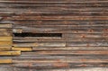 Weathered wood panels with damaged parts