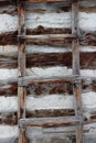 Rustic weathered primitive wood ladder