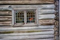 Weathered wood window planks, Norway Royalty Free Stock Photo