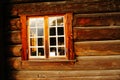 Weathered wood window planks, Norway Royalty Free Stock Photo