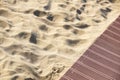 Weathered wooden boardwalk on sand dune Royalty Free Stock Photo