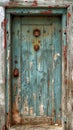 A weathered wooden door in a historic building