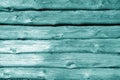 Weathered wooden fence in cyan tone Royalty Free Stock Photo