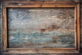 Weathered wooden frame, showcasing vintage charm and aged character