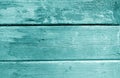 Weathered wooden painted wall in cyan tone Royalty Free Stock Photo