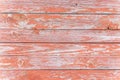 Weathered Wooden red brown painted wall. Old shabby rustic planks. Vintage background. Royalty Free Stock Photo