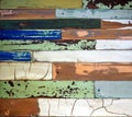 Weathered and worn vintage painted wood panels. Abstract, background Royalty Free Stock Photo