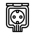 weatherproof socket line icon vector illustration