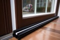 weatherstrip adhesive applied to a house door Royalty Free Stock Photo