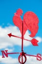 Weathervane in the form of a red rooster Royalty Free Stock Photo