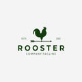 Weathervane Rooster Vintage Logo Vector Design Illustration, Rooster Icon, Farm Fresh, Livestock Company Royalty Free Stock Photo