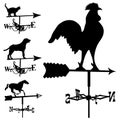 Weathervanes in vector silhouette