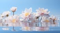 Weatherworn Pier with Blooming Peonies AI Generated Royalty Free Stock Photo