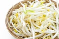 Weave basket with Mungbean Sprouts. Royalty Free Stock Photo