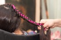 Weave braids in a beauty salon Royalty Free Stock Photo