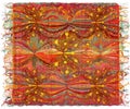 Weave colorful tapestry with wavy striped pattern,applique of butterflies