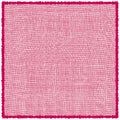 Weave laced napkin, serviette, rug, mat, carpet with decorative fringe in pink colors isolated on white